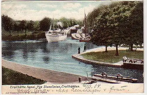 33312 Ak Trollhaitan Suède TrollHatte Canal 1904