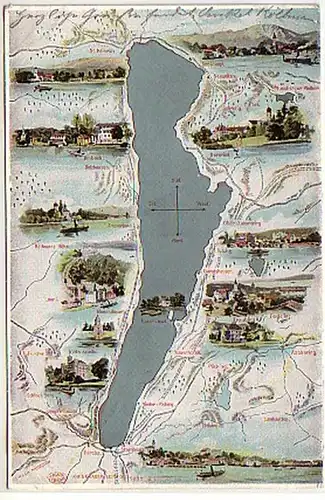 33308 Ak Lithographie du lac Starnberger 1904