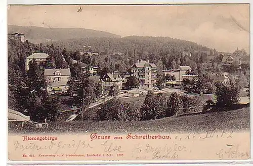 33187 Ak Salutation de Schreiberhau dans les Monts Géants 1902