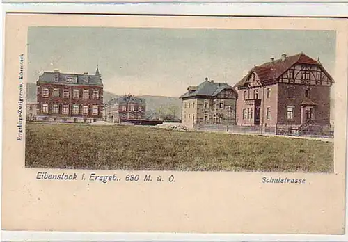 33108 Ak Eibenstock im Erzgebirge Schulstraße um 1910
