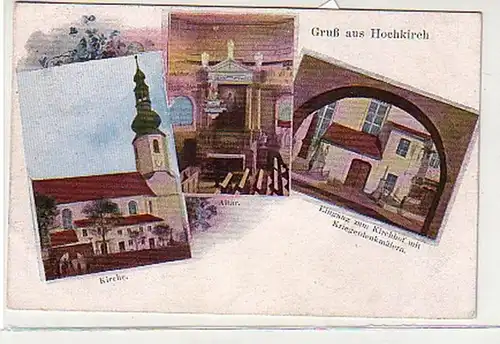 33053 Mehrbild-Ak Gruß aus Hochkirch Kirche 1916