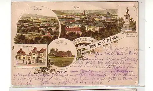33040 Ak Lithographie Salutation de Teplitz Schönau 1895