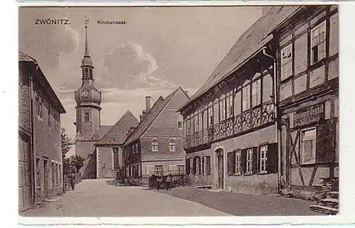 33037 Ak Zwönitz Kirchstraße Strickwaren Geschäft 1910