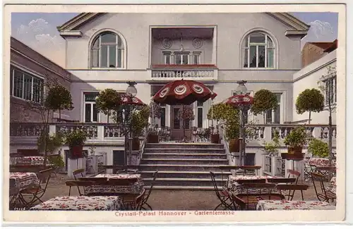 33001 Ak Hannover Crystall Palast Gartenterrasse 1922