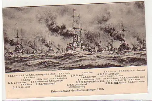 32990 Ak Kaisermanöver der Hochseeflotte 1907