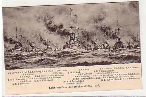 32990 Ak Manœuvres Kaiser de la flotte de haute mer 1907