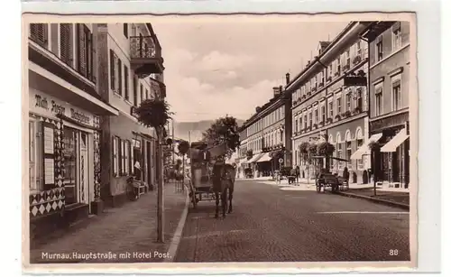 32981 Ak Murnau Hauptstraße mit Hotel Post 1935