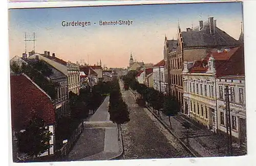 32955 Ak Gardelegen Bahnhof Straße um 1917