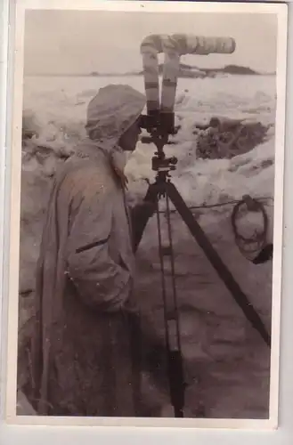 32939 Foto Ak Leski Polen Karpathen Soldat mit Scherenfernrohr im 2. Weltkrieg