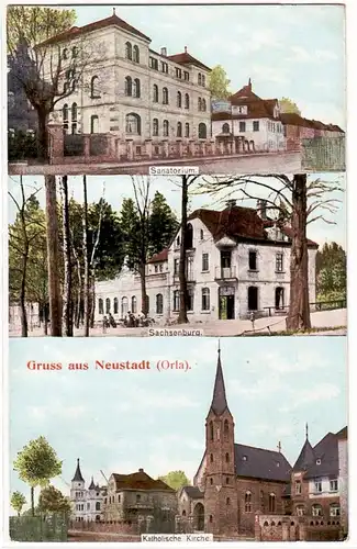 32928 Multi-image Ak Salutation de Neustadt (Orla) 1908