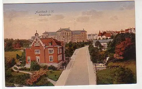 32917 Ak Auerbach im Vogtland Schulstraße um 1920