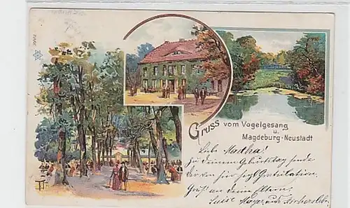 32908 Ak Lithographie Gruß vom Vogelgesang 1902