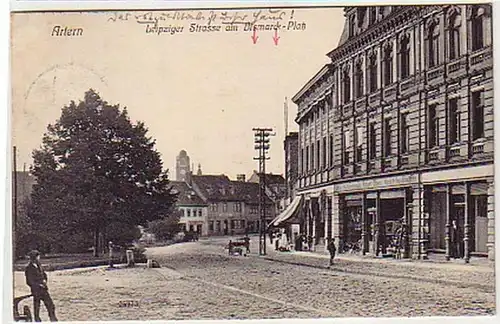 32822 Ak Artern Leipziger Straße am Bismarck Platz 1911