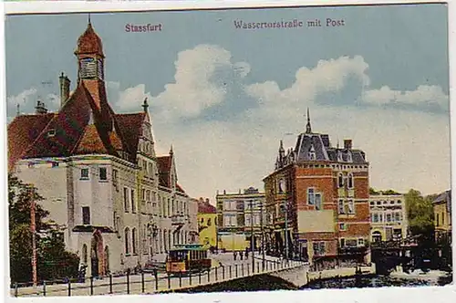 32815 Ak Stassfurt Wassertorstraße mit Post 1915