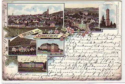 32802 Ak Lithografie Gruss aus Schneeberg 1898
