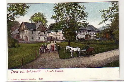 32745 Ak Gruß aus Reichstädt Körners Gasthof 1914