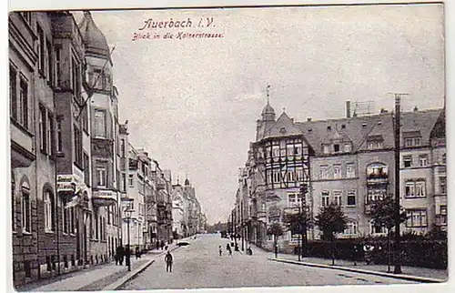 32729 Ak Auerbach Blick in die Kaiserstraße 1913