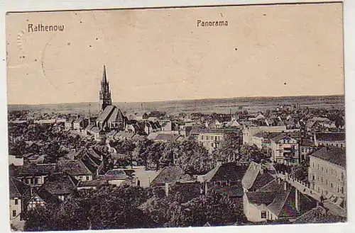 32722 Feldpost Ak Rathenow Panorama 1917