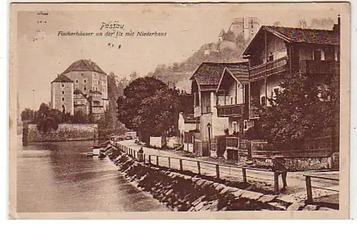 32688 Feldpost Ak Passau Maisons de pêcheurs sur l'Ilz 1916
