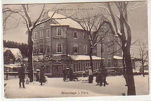 32671 Ak Braunlage im Harz Berg Hotel im Winter 1916