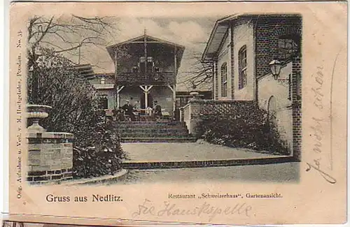 32660 Ak Gruß aus Nedlitz Restaurant Schweizerhaus 1899