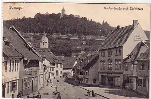 32653 Ak Wasungen Neutor Straße und Schloßberg 1909