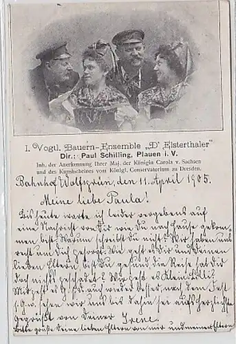 32652 Ak Plauen im Vogtland Bauern Ensemble 1905