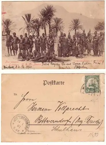 32638 Ak Gr. Barmen DSW Afrika heidnische Hereros 1901