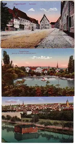 32625/3 Ak Sangerhausen Marktplatz usw. um 1920