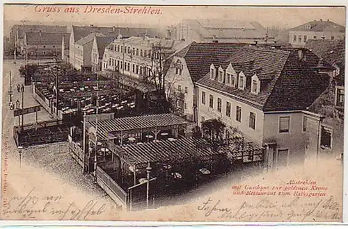 32607 Ak Gruß aus Dresden Strehlen Gasthaus 1902