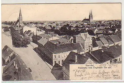 32606 Ak Stendal Panorama vom Ünglinger Tor aus 1906