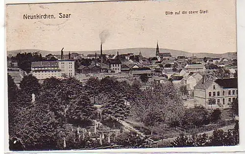 32595 Ak Neunkirchen Saar Blick a.d. obere Stadt um 1920