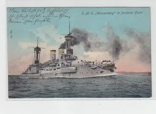 32572 Ak S.M.S. Weissenburg en route forcée 1907