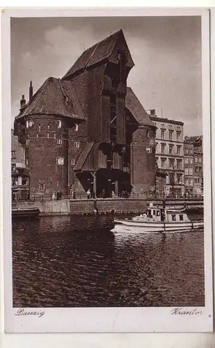 32561 Ak Gdansk Krantor avec bateau avant 1930