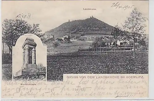 32550 Ak Gruß von der Landeskrone bei Görlitz 1905