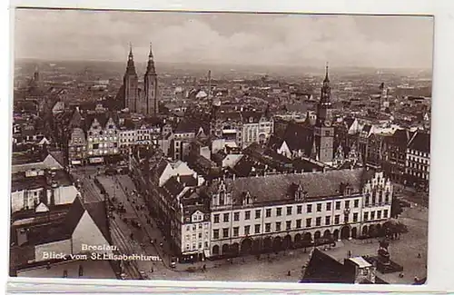 32527 Ak Breslau Blick vom St. Elisabethturm 1933