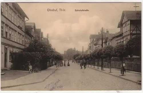 32451 Ak Ohrdreif in Thuringen Bahnhofstrasse vers 1910