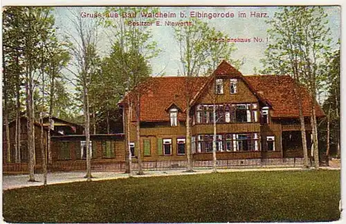 32408 Ak Salutation de Bad Waldheim près de Elbingerode 1906