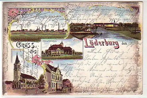 32396 Ak Lithographie Gruss aus Löderburg 1898