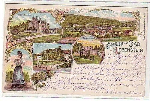 32389 Ak Lithographie Gruss aus Bad Liebenstein 1903