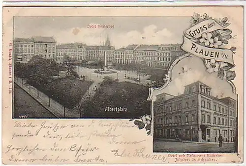 32380 Mehrbild Ak Gruß aus Plauen Hotel Kaiserhof 1902