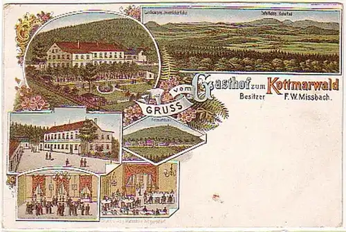 32358 Ak Lithographie Gruss vom Kottmarwald um 1900