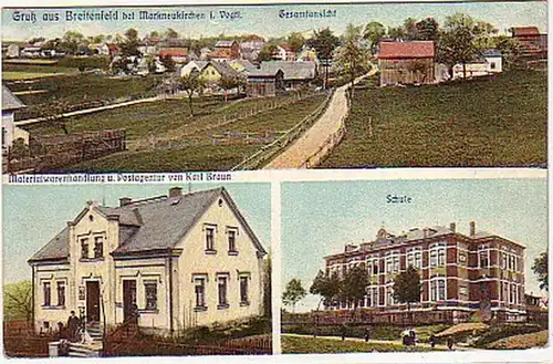32355 Ak Gruß aus Breitenfeld bei Markneukirchen 1912