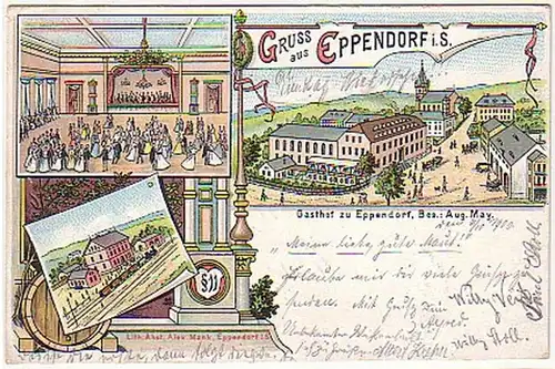 32340 Ak Lithographie Gruß aus Eppendorf Gasthof 1900