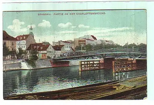 32314 Ak Spandau Partie an der Charlottenbrücke 1911