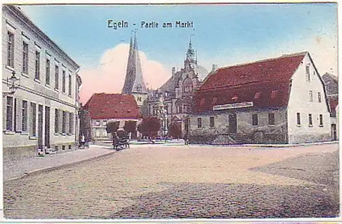 32290 Ak Egeln Partie am Markt um 1920
