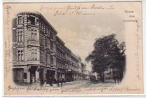 32281 Ak Salutation de Duisburg Königstrasse 1900