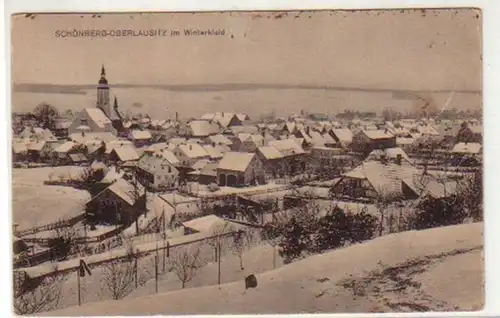 32244 Ak Schönberg-Oberlausitz im Winterkleid 1918