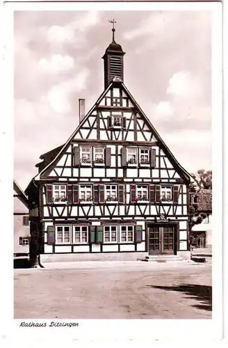 32242 Ak Rathaus Ditzingen 1953