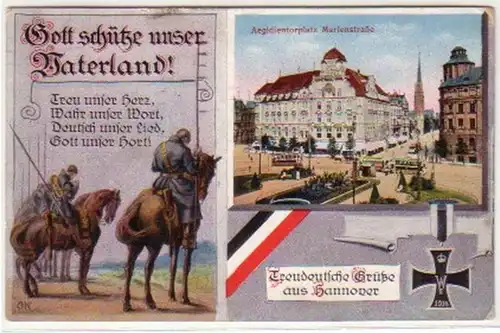 32238 Patriotika Ak Hannover Aegidientorplatz 1915